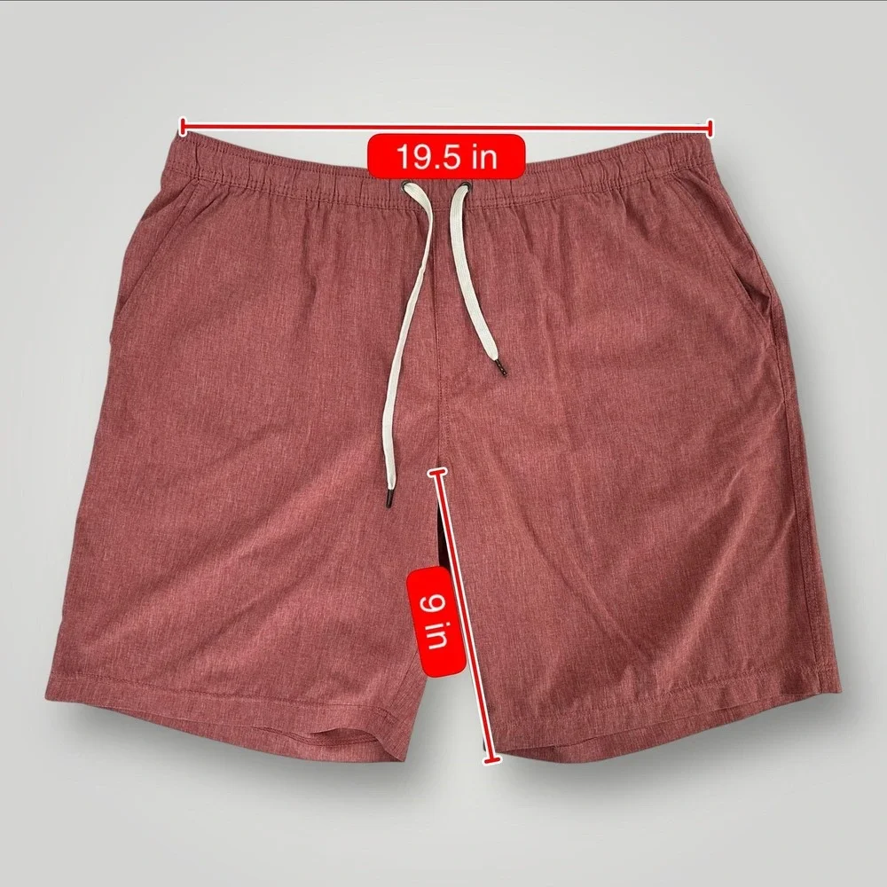Tailor Vintage Shorts Mens‎ 2XL Red Drawstring Swim Trunks Liner 19.5x9 Stretch